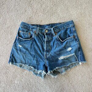 Levi's 501 High Waist Shorts Cutoff Womens Size 28